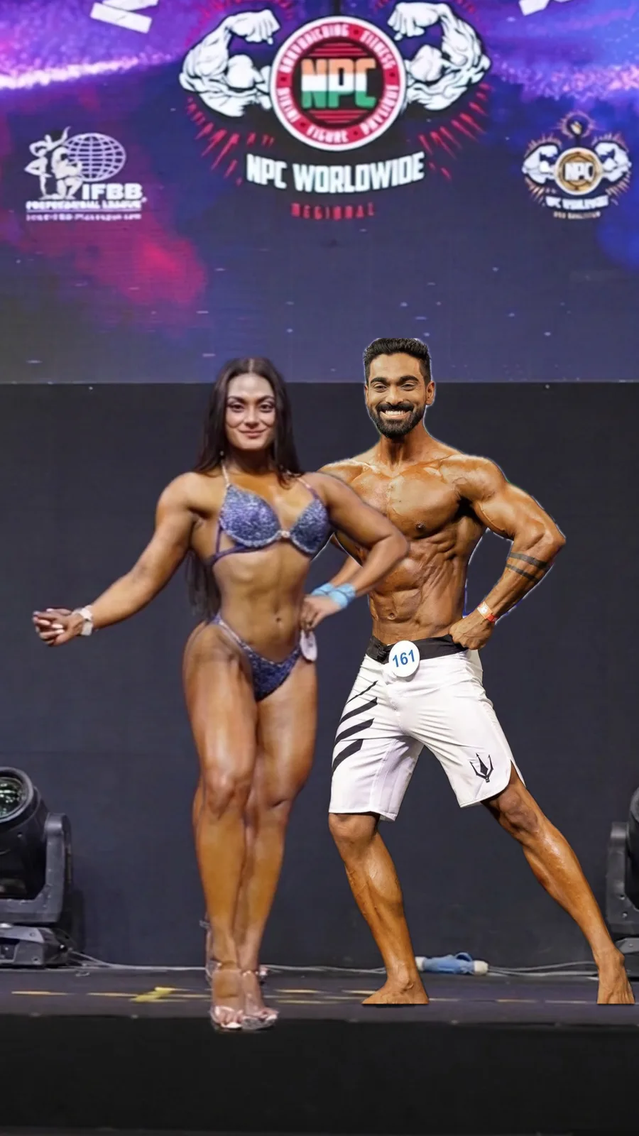 Swarnali and Mayank Behl on stage